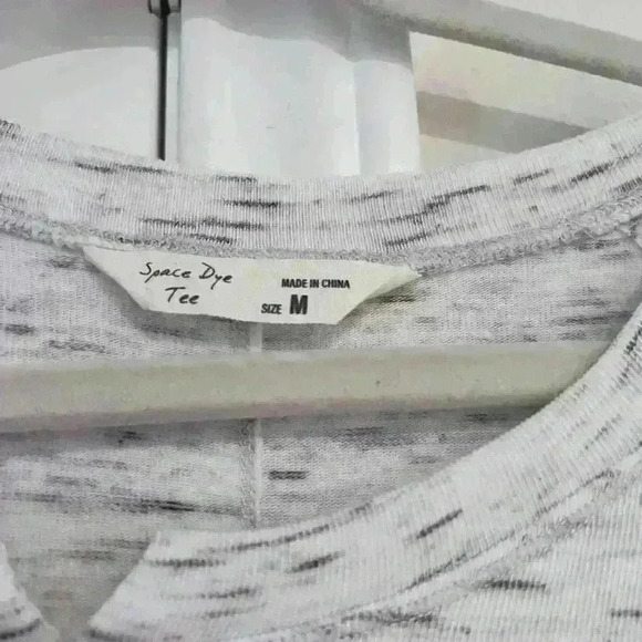 Spring + Mercer Space Dye Tee White & Gray Long Sleeve Oversized Size Medium EUC - Picture 4 of 4